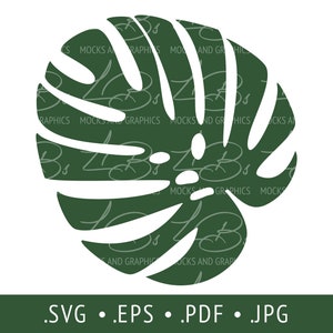 Monstera Leaf Silhouette Monstera Leaf SVG Monstera Leaf Print File Monstera Vector Tropical Leaf Cut File Monstera Leaf Clip Art