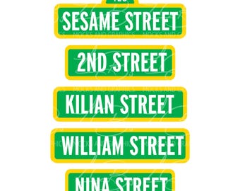 Custom Sesame Street Party Signs, Custom Sesame Street Cake Toppers