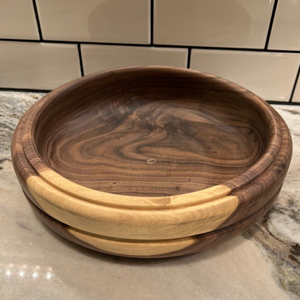 Walnut wood bowl