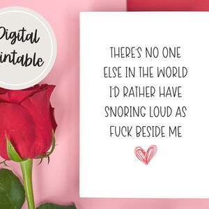 Snurken luid als fuck naast me Hilarische Valentijnsdagkaart, grappige mankaart, kaart voor vriend, sarcastische kaarten, grappige kaart voor hem