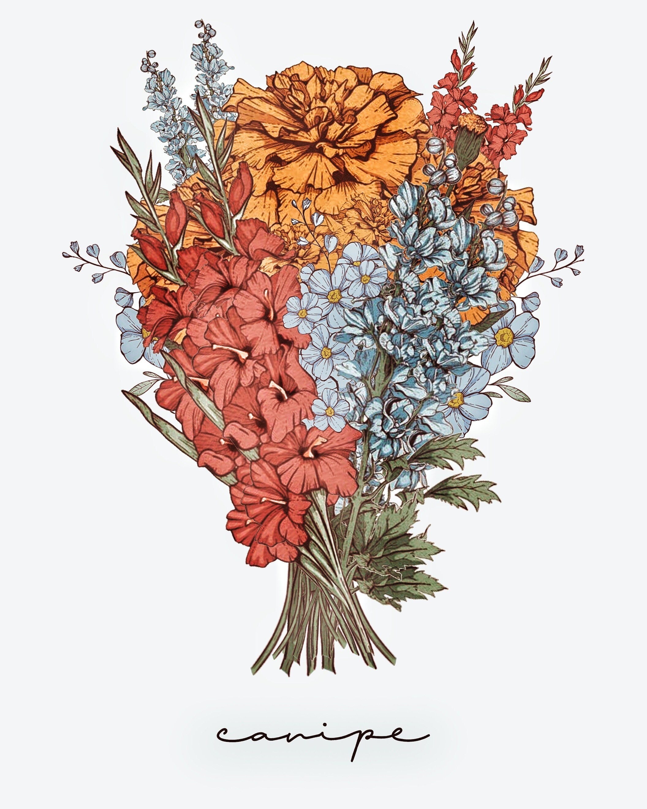 Birth Flower Bouquet digital - Il Fullxfull.4485802638 Fji9