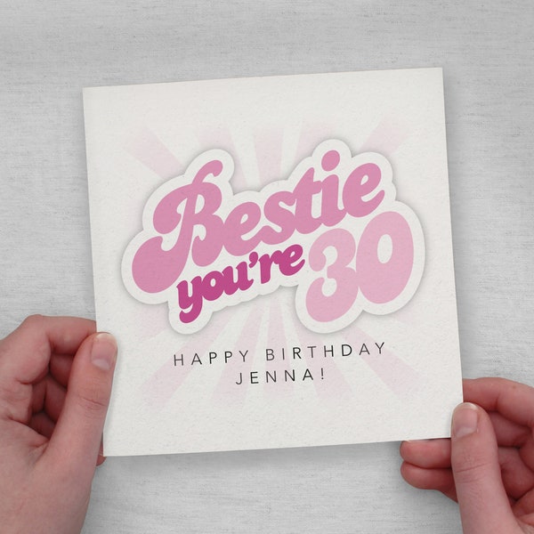 thirtieth birthday card, 30th card, 30th birthday card for her, best friend 30th card, personalised 30th card, bestie 30 card, 30 thriving