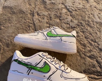 Custom Air Force 1 Sneakers Comic theme, Custom AF1 3D, Custom Nike, women’s custom sneakers, unisex custom shoes, mid Nikes, casual wear