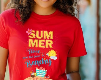 Camiseta playera de verano, camiseta playera, regalo para amantes del verano, camiseta unisex de manga corta