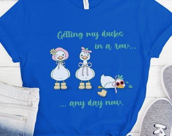Camiseta de patos en fila, divertida camiseta de patos, linda camiseta de patos, regalo de patos divertidos