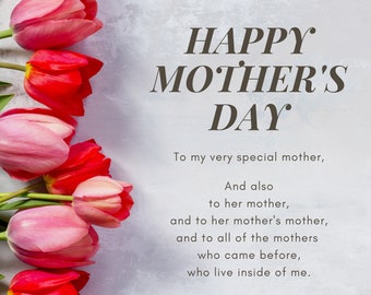 Tarjeta floral digital para el Día de la Madre en honor a todas las madres ancestrales