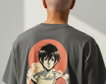 Oversized Faded Anime T-Shirt | Vintage Streetwear Tee | Boxy Fit Graphic Shirt