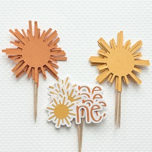 Sun cupcake topper sun you are my sunshine party decor sun cupcake first birthday decorations sunshine first trip around the sun decorations