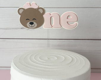 Bear 1st Birthday Cake Topper - Cute First Birthday Decorations For Boys & Girls, Bear Theme Party Supplies - View #5