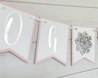 snowflake baby shower banner snowflake winter wonderland baby shower banner a little snowflake is on the way baby shower oh baby banner