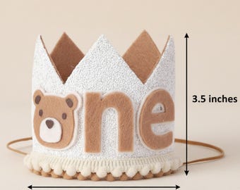 Teddy bear first birthday crown beary first birthday party hat bear birthday one happy camper first birthday bear smash cake hat bear hat