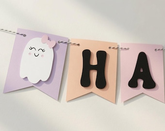 Happy boo day halloween banner spooky one birthday halloween first birthday two spooky birthday girl ghost halloween little boo banner