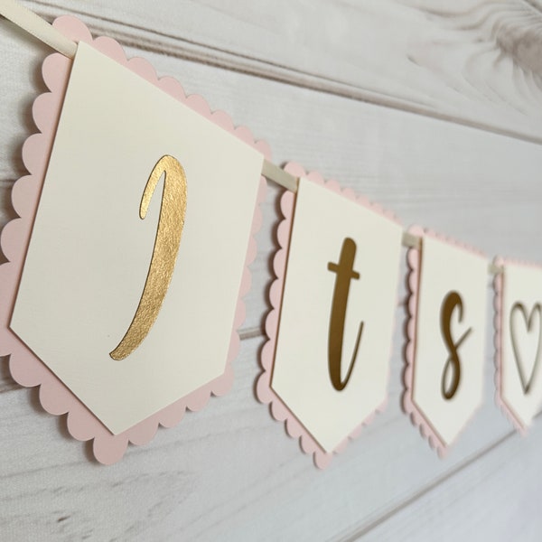 It's a girl banner it's a girl gender reveal girl baby shower girl decor its a girl garland girl baby shower baby girl decorations pink gold