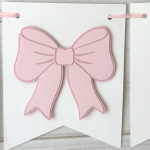 Pink bow oh baby banner bow oh baby garland coquette baby shower banner coquette garland pink bow gender reveal coquette party decor bow image 14