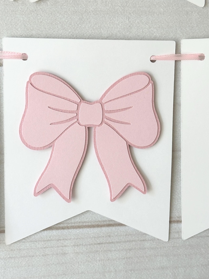 Pink bow oh baby banner bow oh baby garland coquette baby shower banner coquette garland pink bow gender reveal coquette party decor bow image 14