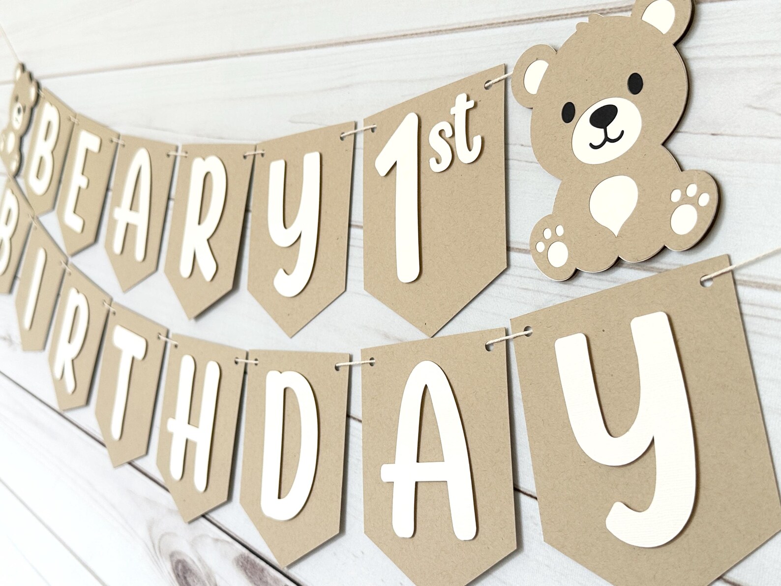 Beary First Birthday Banner Bear Decorations Bearly One Decorations ...