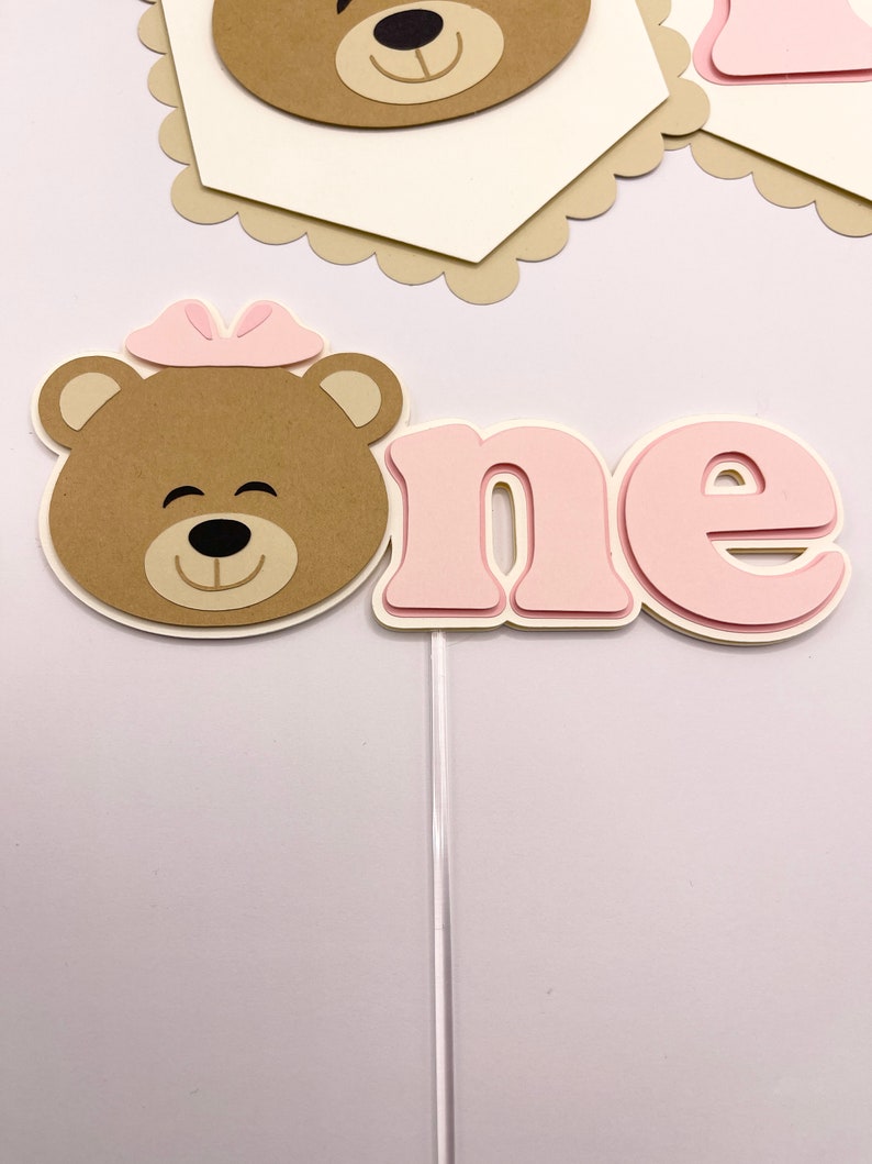 Teddy Bear First Birthday Cake Topper Bearly One Smash Cake - Etsy