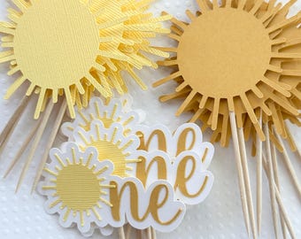 Adorno para cupcakes de sol, sol, eres mi sol, decoración para fiestas, decoraciones para cupcakes de sol para el primer cumpleaños, decoraciones para el primer viaje alrededor del sol con sol