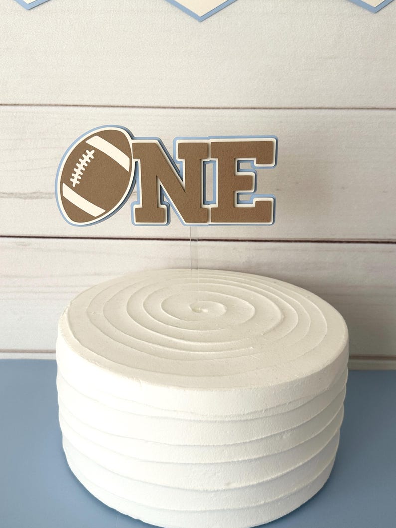 football cake topper football first birthday cake topper first down birthday decor football birthday decorations first year down cake topper image 8