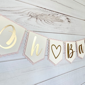 Oh baby rosa und gold Banner Babyparty Banner Baby Mädchen-Dusche-Dekoration Geschlecht offenbaren Banner oh Baby-Girlande es ist ein Mädchen-Dekorationen