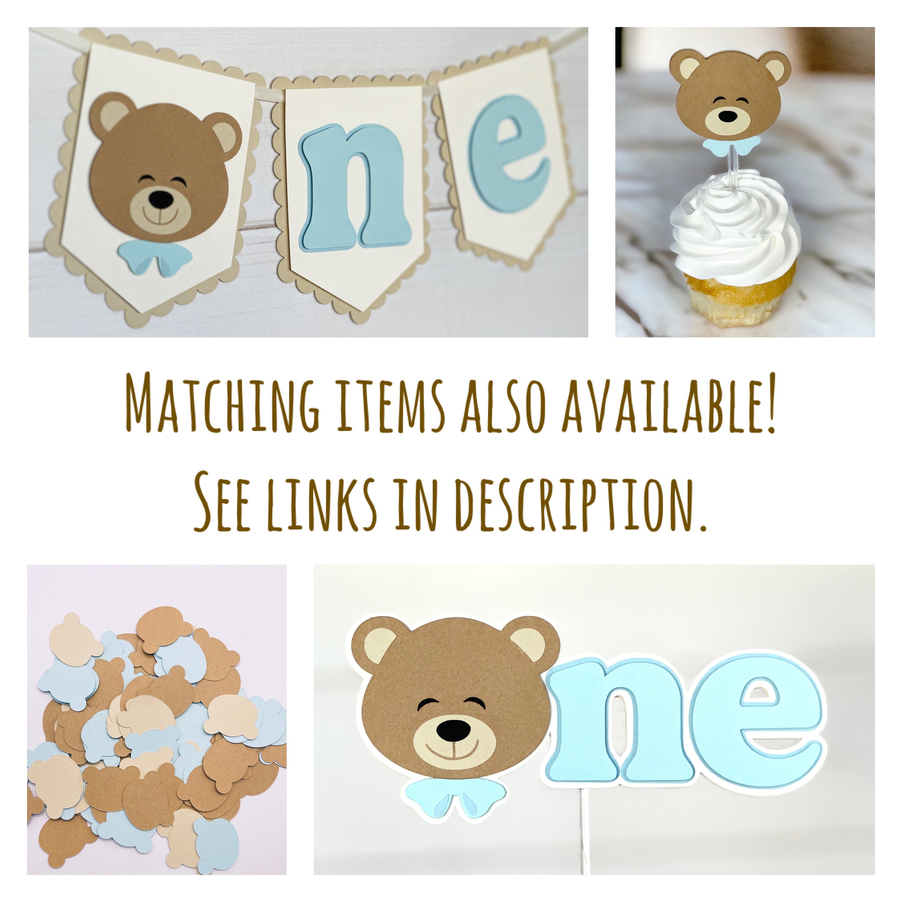 Teddy Bear First Birthday Cake Topper Bearly One Smash Cake Topper Bear ...