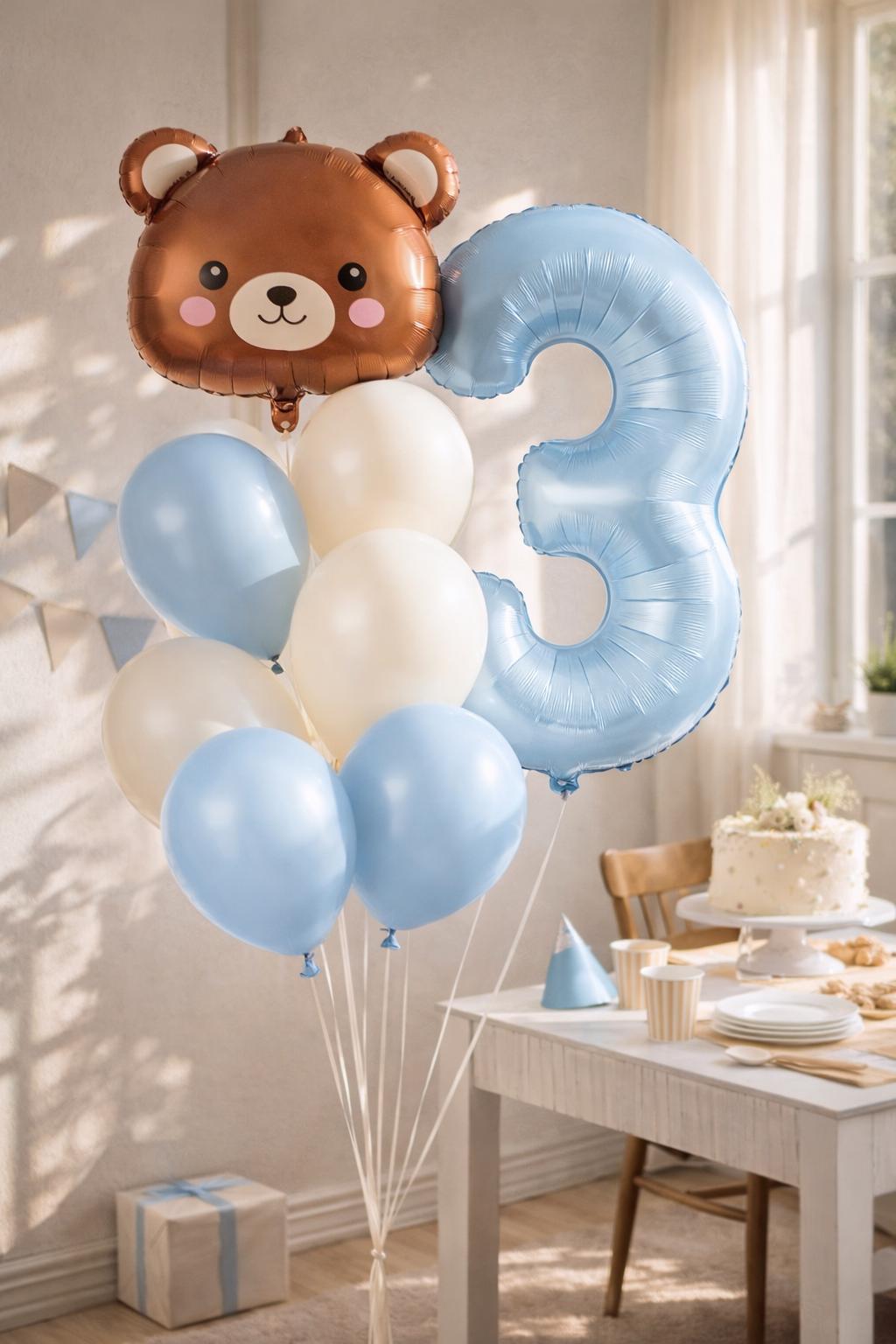 Teddy Bear Balloon Bouquet Beary First Birthday Balloon Bear Balloons ...