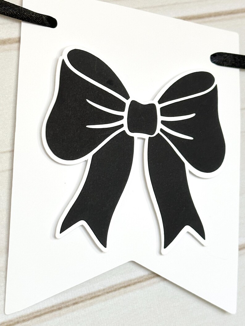 black banner black coquette baby shower black coquette oh baby decorations black bow bridal shower banner
