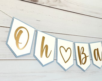 Oh baby banner oh baby slinger jongen babyshower banner het is een jongen banner jongen gender reveal decoraties welkom baby banner babyshower decor