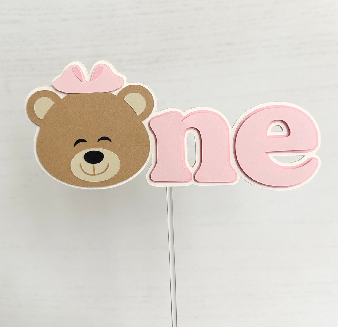 Teddy Bear First Birthday Cake Topper Neutral Bearly One Smash Cake ...