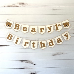 Teddy Bear One Highchair Banner Teddy Bear Party Decor Bear Smash Cake ...