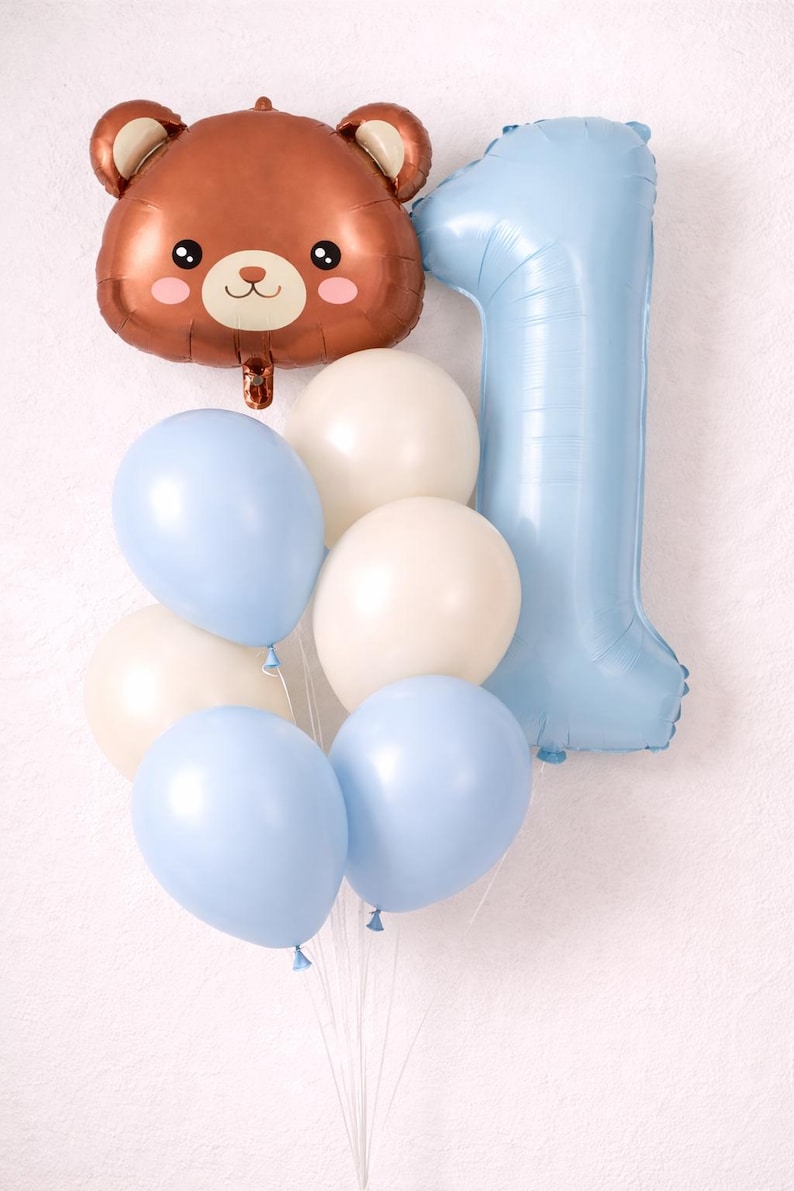 Teddy Bear Balloon Bouquet Beary First Birthday Balloon Bear Balloons ...