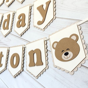 Beary First Birthday Banner Bear Decorations Bearly One Decorations ...