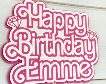 Pink doll cake topper doll birthday decorations doll party decor doll inspired cupcake toppers pink birthday decorations lets go party doll