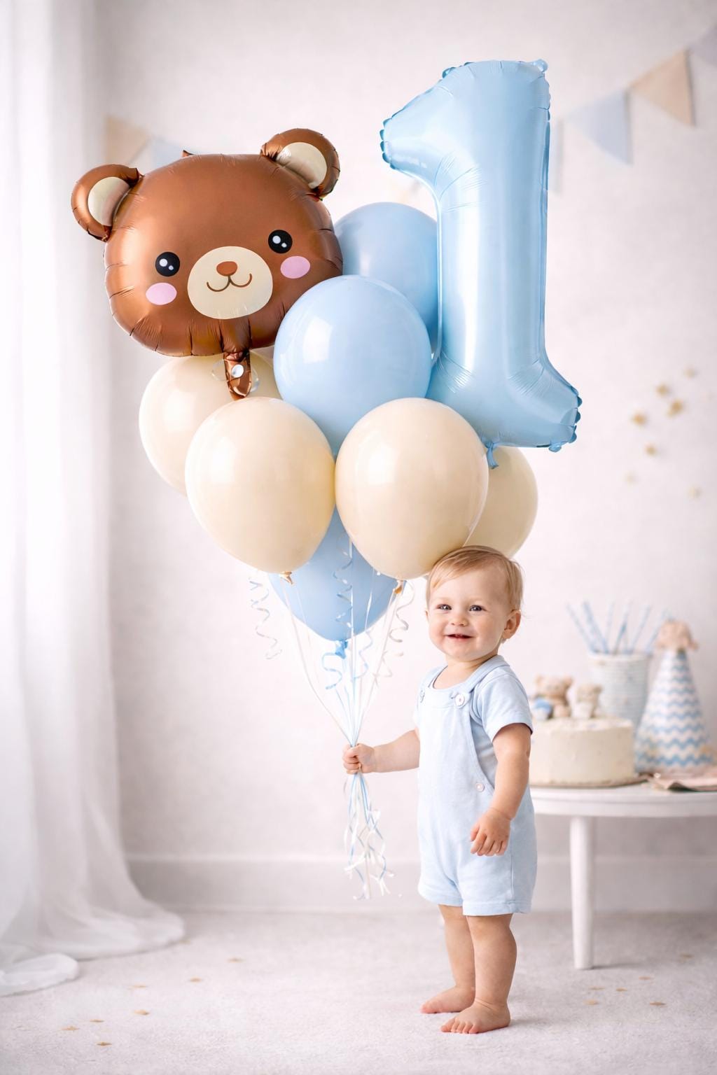 Teddy Bear Balloon Bouquet Beary First Birthday Balloon Bear Balloons ...