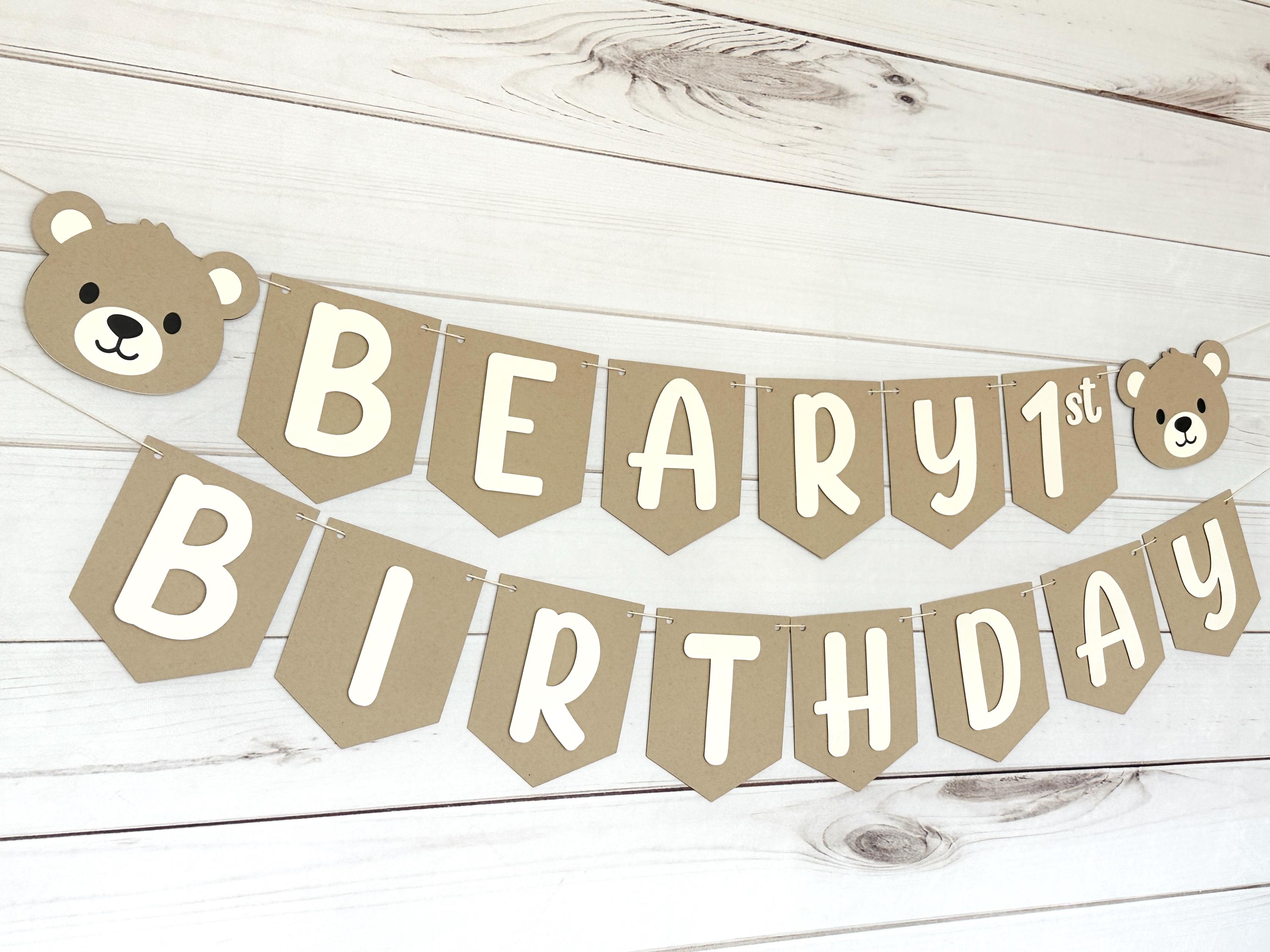 Teddy Bear Highchair Banner Beary 1st Birthday Banner Bear Party ...