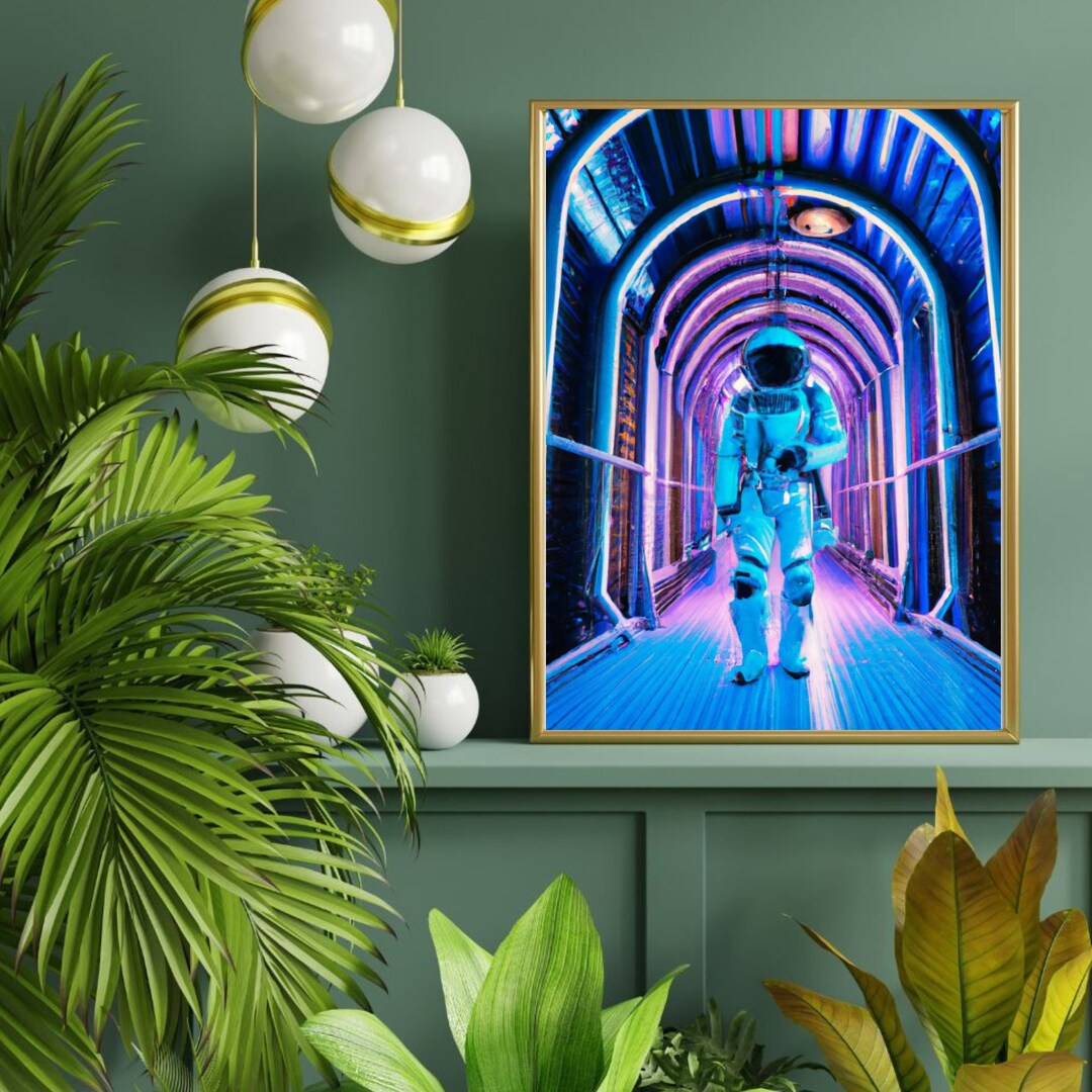 Cyberpunk Astronaut / Printable Wall Art/ Scifi/ Space/ Etsy
