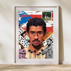Bad Bunny Fan Art - Printable Wall Art, Benito Photo Art, DTMF Art, Puerto Rico, Borinken Art, Home Decor