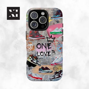 One Love Sneaker Theme Phone Case, Jordan 1 Air Max 1 Case, Sneakerhead Gift, iPhone 16, Galaxy S24, Tough Phone Case iPhone Galaxy Pixel