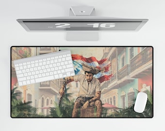 Benito Jibaro Fan Art Desk Mat, Benito Mouse Pad, Puerto Rico Desk Mat, XL Gaming Mouse Pad, Desk Accessories, 31&quot; long XXL Pad