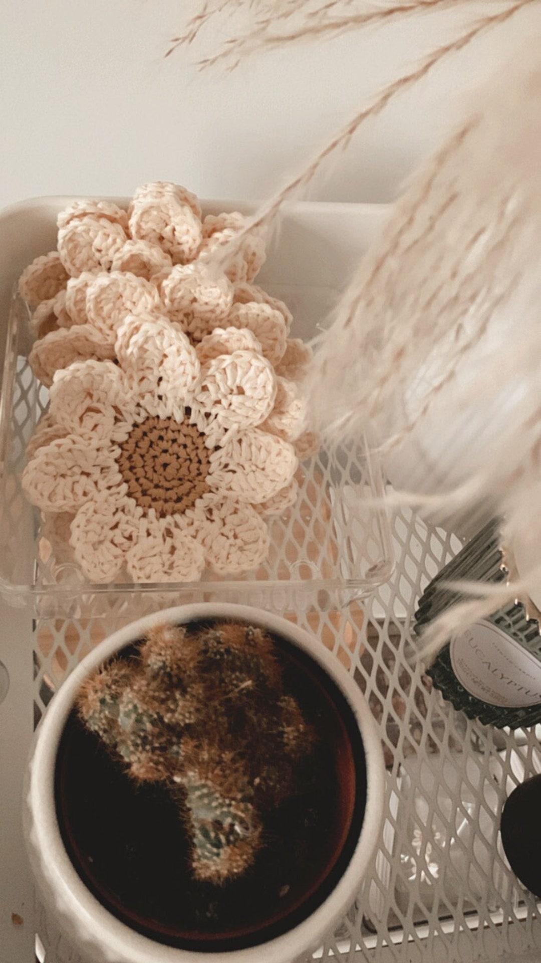 Set of 2, Crochet Flower Coaster, Raffia Yarn Etsy