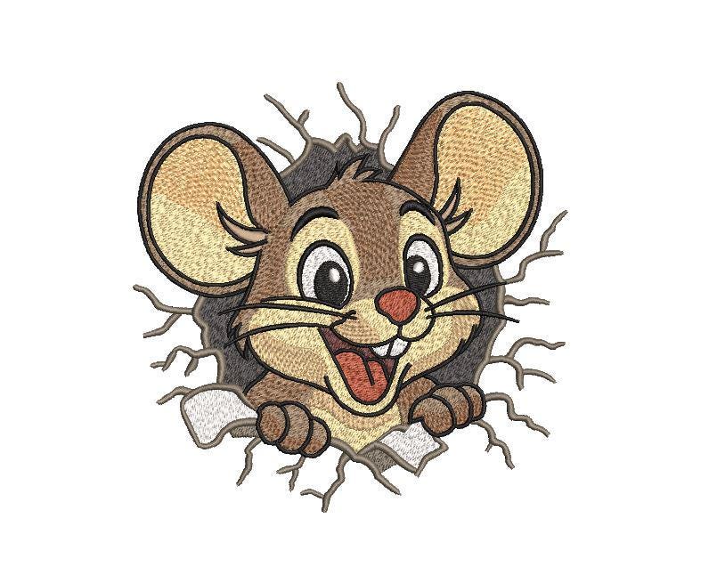 Graz Design Sticker Mural Avec Trou De Souris Motif Rats 18 X 7[S347