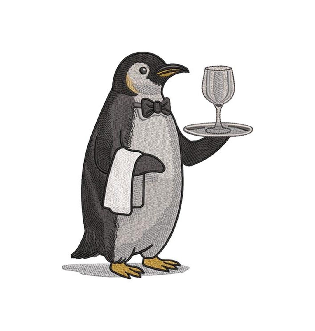 Penguin Waiter Embroidery Design: Butler Restaurant Staff (digital File ...