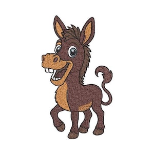 Cute donkey Machine Embroidery design Happy Donkey  Adorable  Cheeky Donkey Machine Embroidery design  Digital File 5 Sizes sweet animals