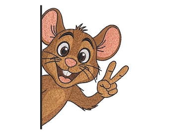 Peaceful Mouse Machine Embroidery Design: Baby Decor (Digital File, 6 Sizes, 8 Formats