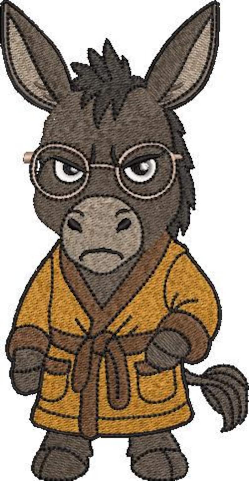 Grumpy Donkey Machine Embroidery Design: Adorable Cartoon Animal ...