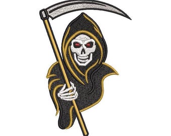 Reaper Machine embroidery design: Gothic Halloween Art (Digital File, 5 Sizes, 8 Formats)