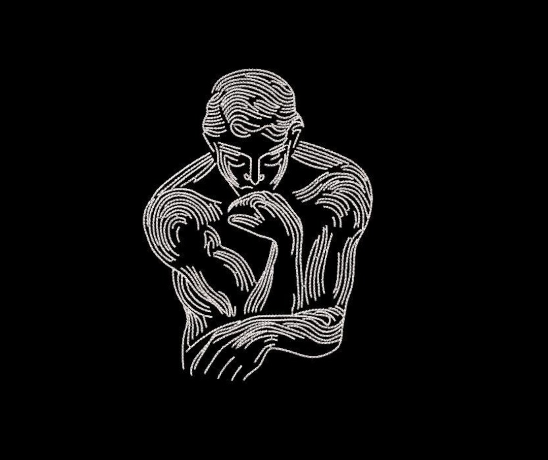 The Thinker Machine Embroidery Design: Classic Art (instant Download ...