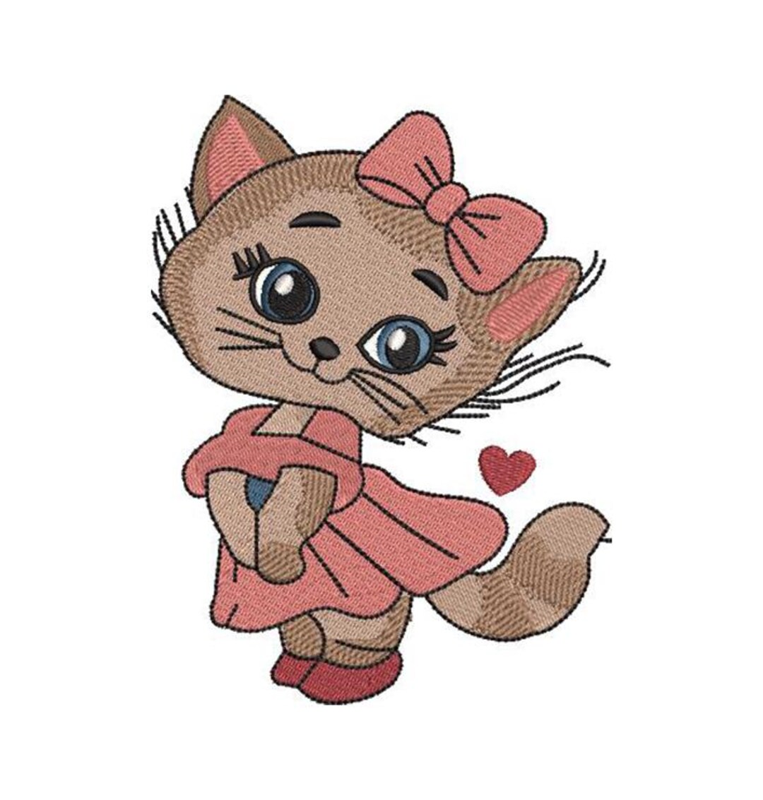 Cute Cat Embroidery Design Embroidery Machine Embroidery Kitten ...