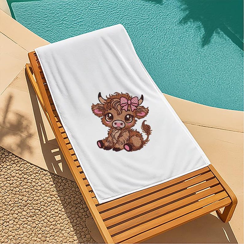 Baby Highland Cow Machine Embroidery Design (Digital File) image 12
