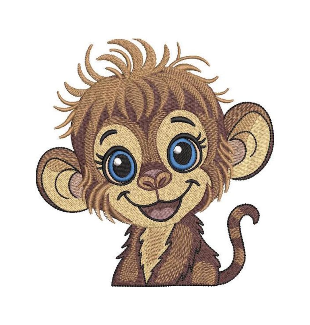 Monnkey Boo Monkey Boo Embroidery Design Machine Embroidery Cute Baby Monkey ...